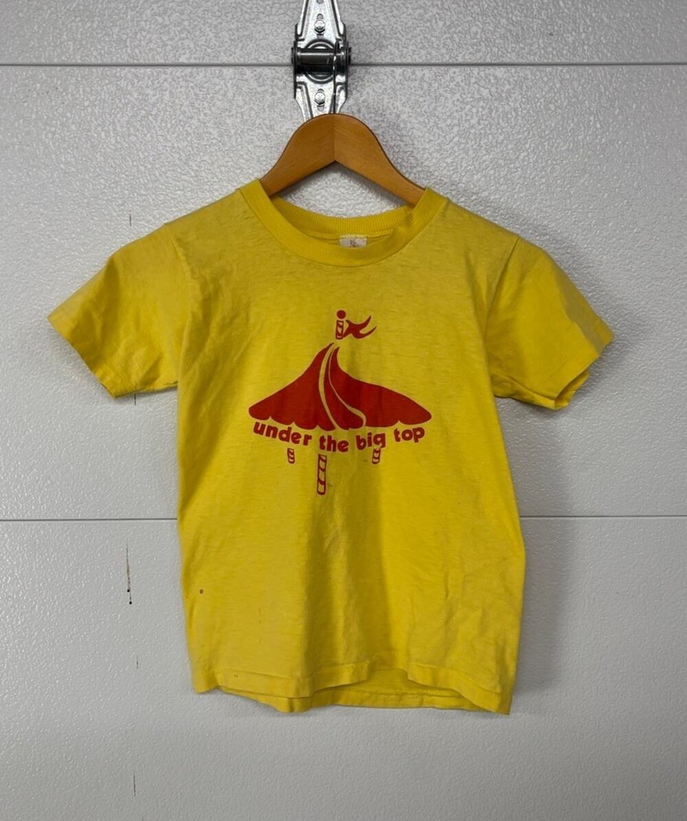 VTG 70s Circus “Under The Big Top” T Shirt Youth M Single Stitch Kids Boys